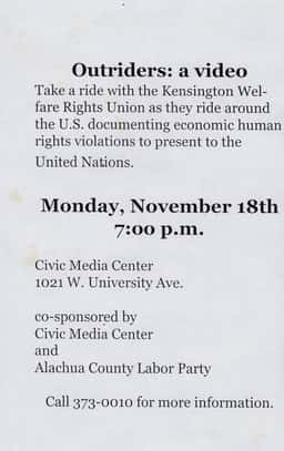 Live music event at Civic Media Center in Gainesville, FL — November 18, 2002 concert flyer