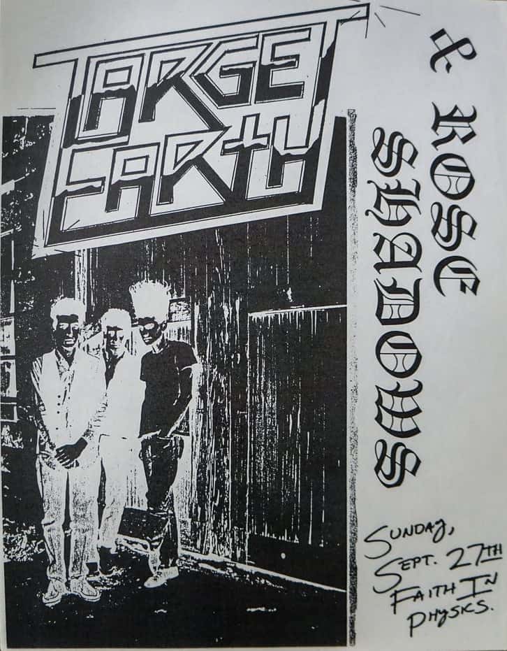 Target Earth, Rose Shadows at Faith in Physics — September 27, 1987 concert flyer