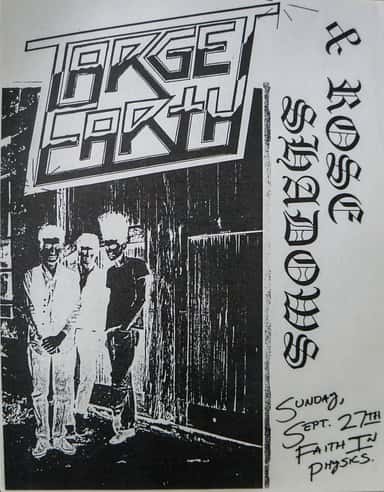 Target Earth, Rose Shadows at Faith in Physics in Orlando, FL — September 27, 1987 concert flyer
