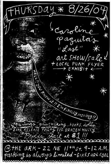 Caroline Paquita at Ark Warehouse in Gainesville, FL — August 26, 2004 concert flyer