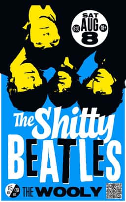The Shitty Beatles at The Wooly in Gainesville, FL — August 8, 2026 concert flyer